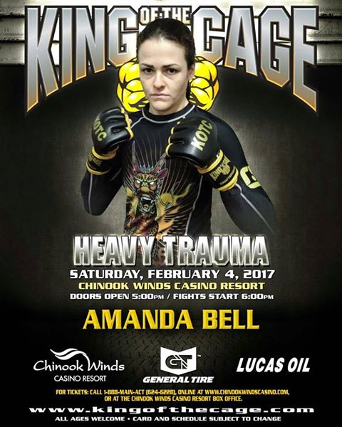 Amanda Bell taking on Gabrielle Holloway at King of the Cage Feb 4th