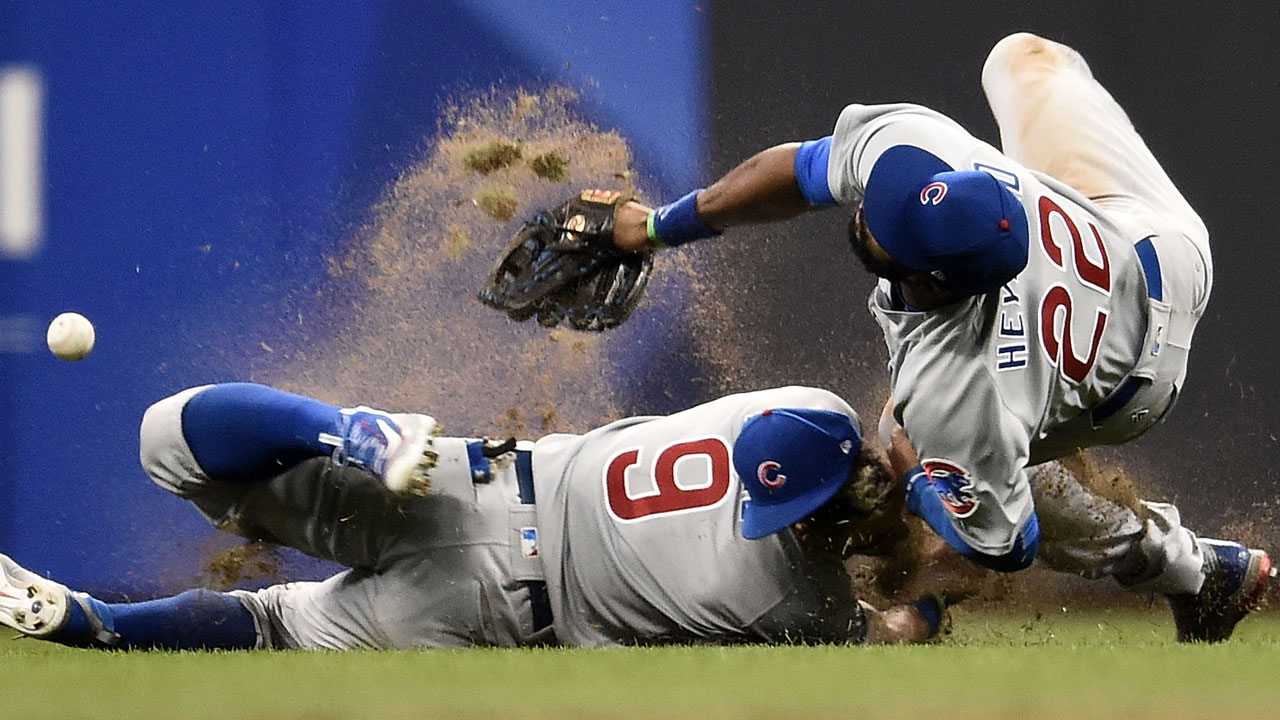 Baez shaken, exits after collision with J-Hey