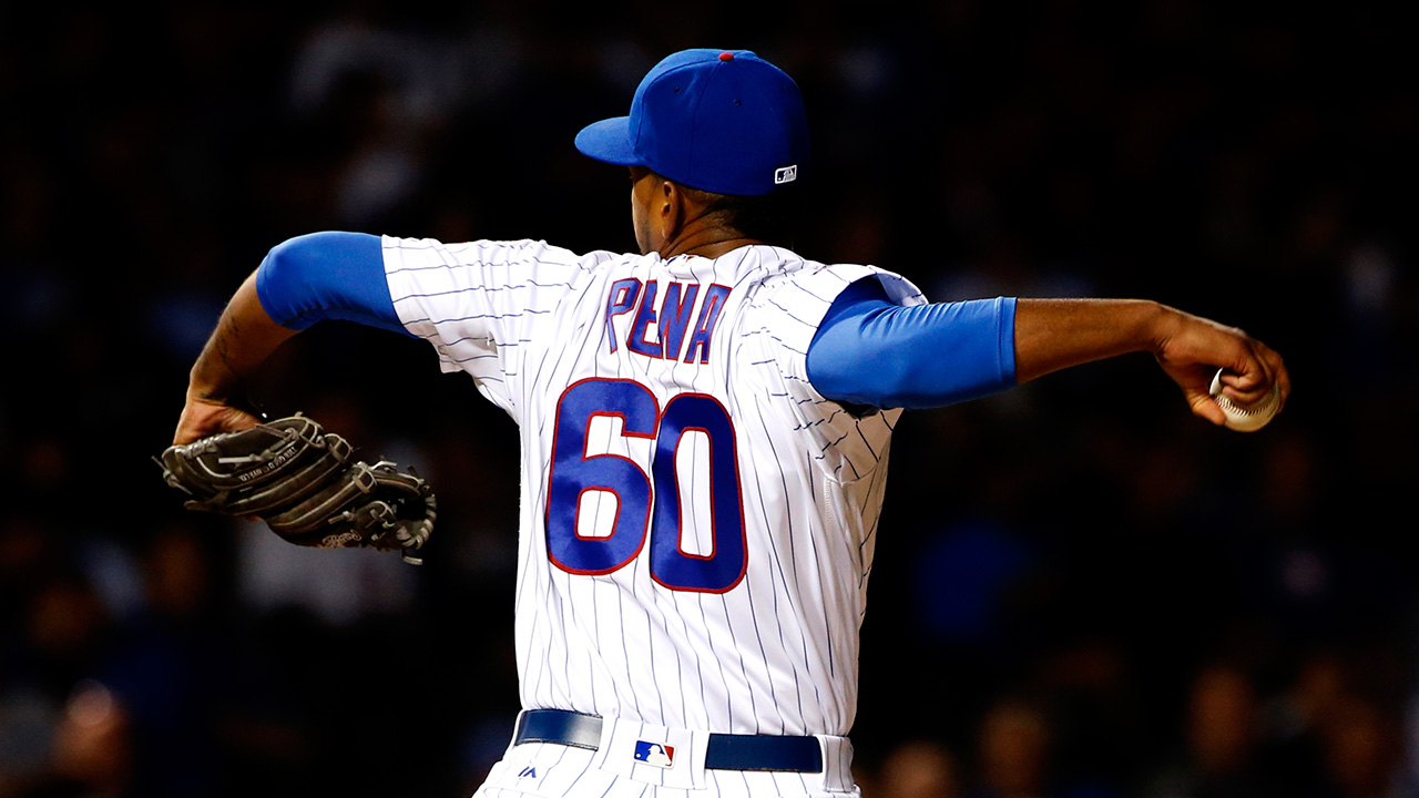 Cubs recall reliever Pena, option Grimm