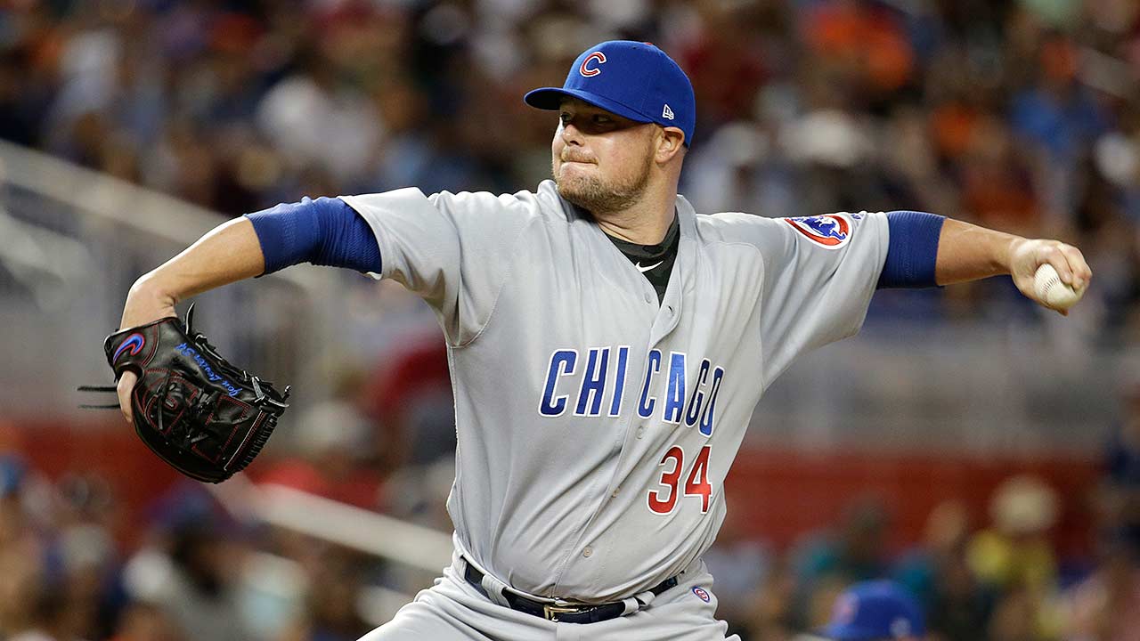 Cubs rally in Miami on Lester's milestone day